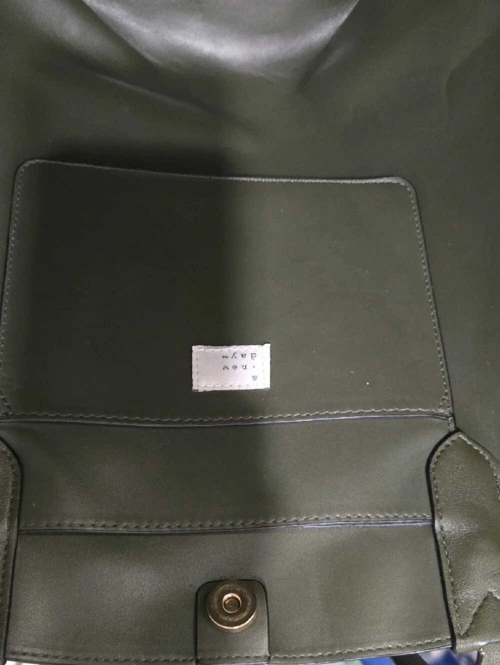a new day Olive Green Structured Tote with Double Straps